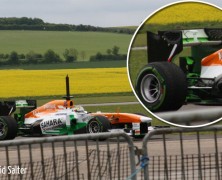 Zespół Force India sprawdził nowe tylne skrzydło na lotnisku w Duxford